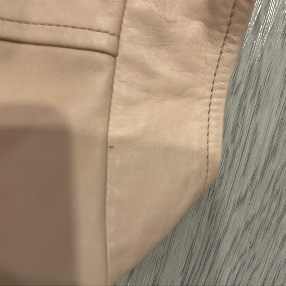 Lafayette 148 Leather Moto Jacket Blush Pink Size 8 - Picture 5 of 5